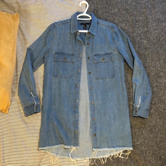 Forever21 longsleeve jeans dress - Picture 1 of 5